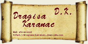 Dragiša Karanac vizit kartica